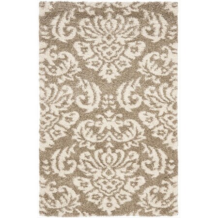 Safavieh 8 ft. 6 in. x 12 ft. Large Rectangle Beige and Cream Florida Shag Rug SG460-1311-9